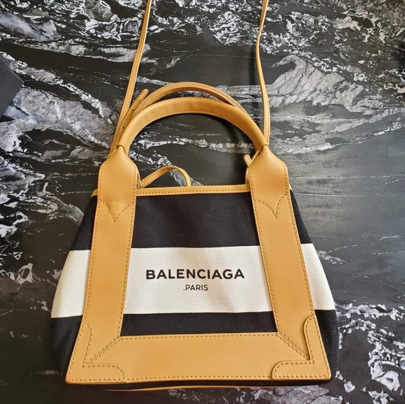 BALENCIAGA Navy Cabas XS Tote - Picture 2 of 7